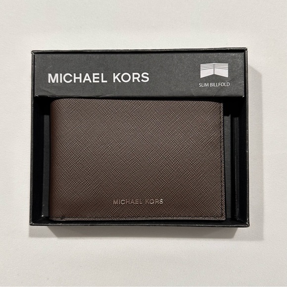 Michael Kors Men’s Brown Andy Slim Billfold Wallet - Picture 1 of 8